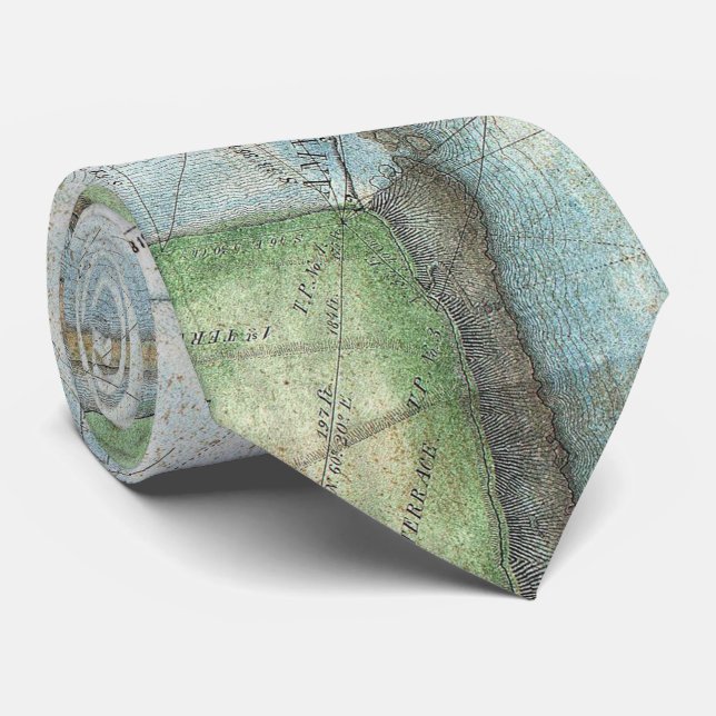 Vintage Map of Niagara Fall NY (1843) Tie (Rolled)