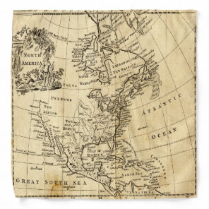 Vintage Map of North America Bandana