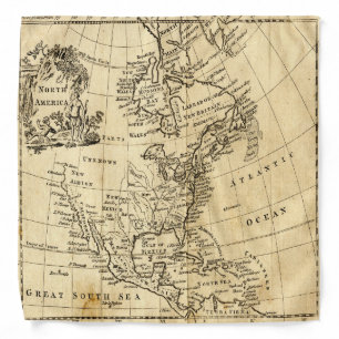 Vintage Map of North America Bandana