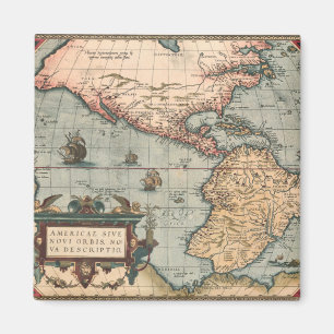 Vintage Map of North America Magnet