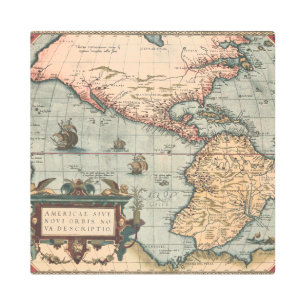 Vintage Map of North America Metal Print