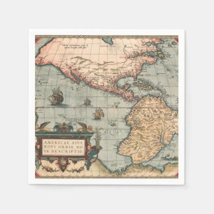 Vintage Map of North America Napkins