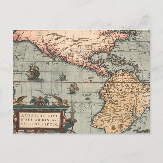 Vintage Map of North America Postcard (Front)