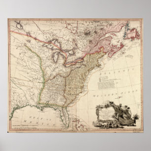 Vintage Map of North America Poster