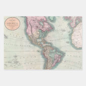 Vintage Map of North and South America 1806 Wrappi Wrapping Paper Sheets (Front 3)