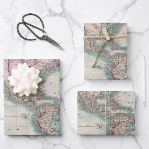 Vintage Map of North and South America 1806 Wrappi Wrapping Paper Sheets