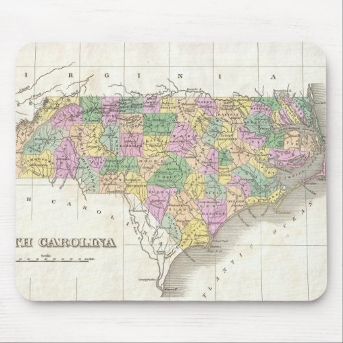 Vintage Map of North Carolina 1827 Mouse Pad