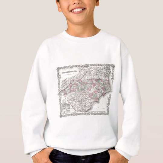 Vintage Map of North Carolina (1855) Sweatshirt