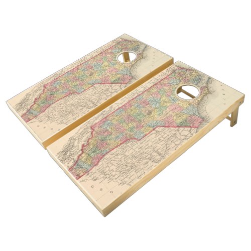 Vintage Map of North Carolina 1859 Cornhole Set