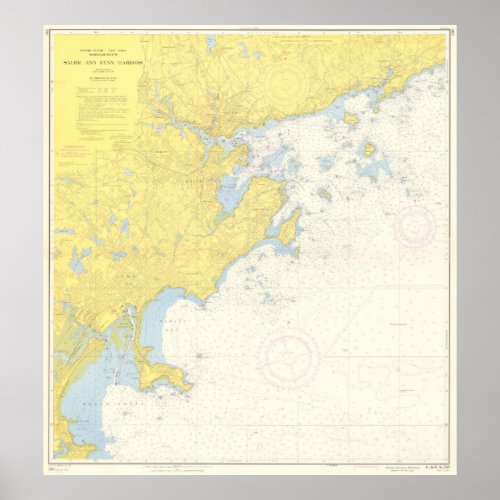 Vintage Map of North Shore Massachusetts 1957 Poster