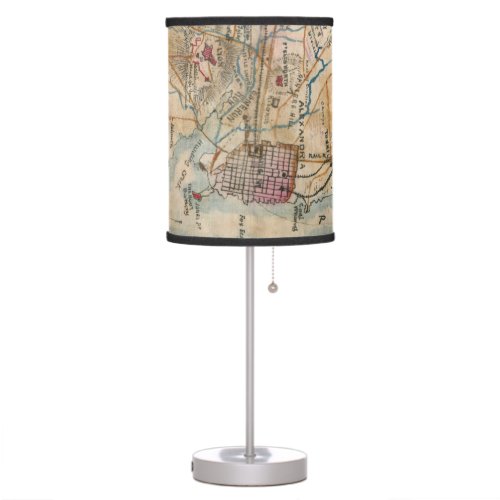 Vintage Map of Northeastern Virginia 1862 Table Lamp