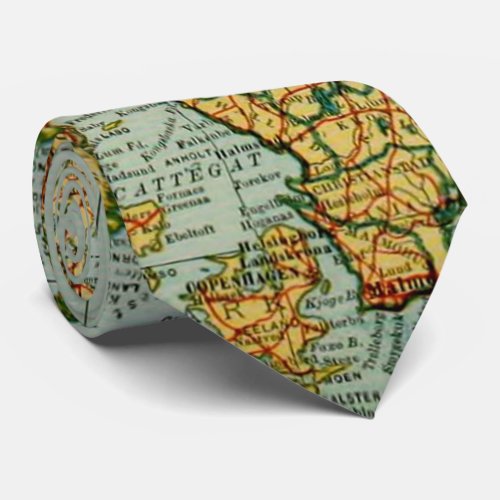 Vintage Map of Norway and Sweden 1921 Neck Tie