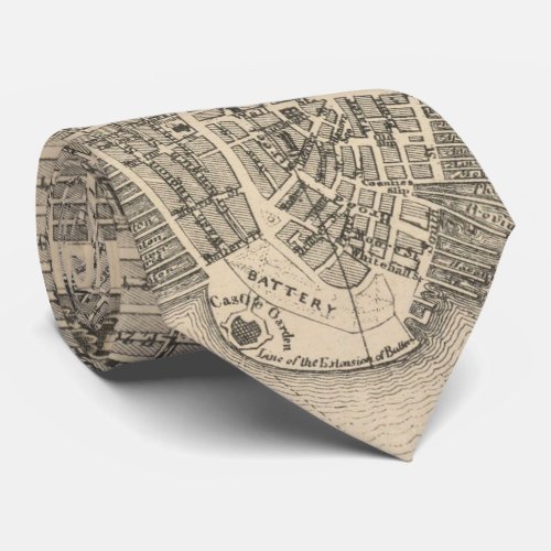 Vintage Map of NYC and Brooklyn 1855 Tie