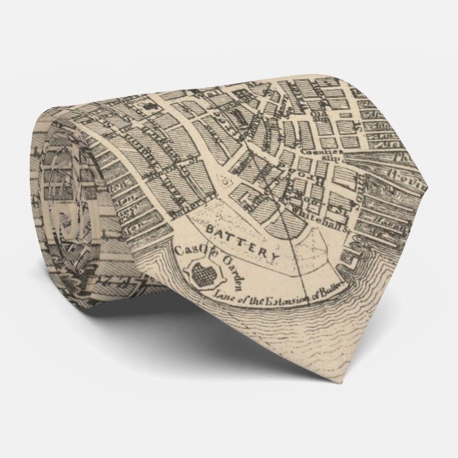 Vintage Map of NYC and Brooklyn (1855) Tie (Rolled)