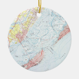 Vintage Map of Ocean City NJ (1952) Ceramic Ornament