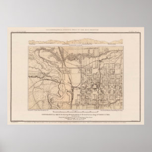 Vintage Map of Ogden UT (1877) Poster