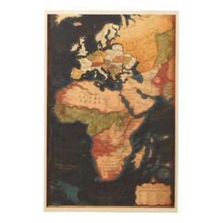 Vintage Map of Old World Exploration Wood Wall Art