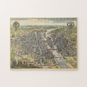 Vintage Map of Paris France (1655) Jigsaw Puzzle