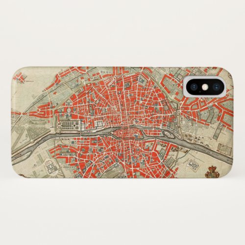 Vintage Map of Paris France 17211774 iPhone X Case