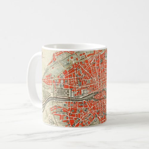 Vintage Map of Paris France 17211774 Coffee Mug