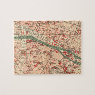 Vintage Map of Paris France (1910) Jigsaw Puzzle
