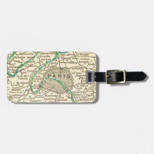Vintage Map of PARIS Luggage Tag