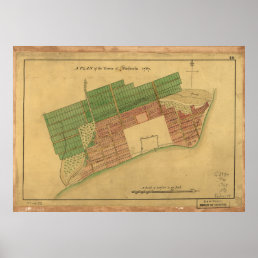 Vintage Map of Pensacola Florida (1767) Poster