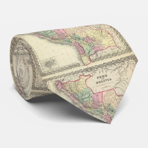 Vintage Map of Peru and Bolivia 1856 Neck Tie