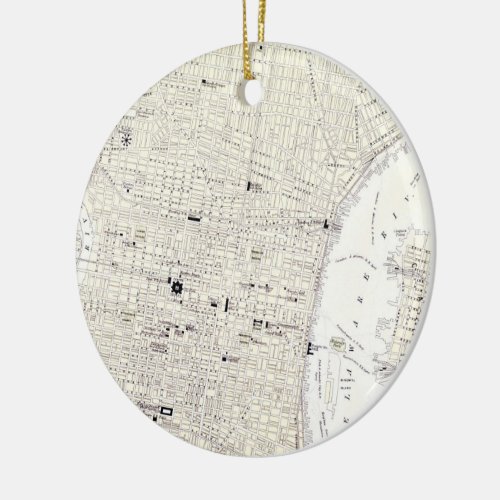 Vintage Map of Philadelphia 1885 Ceramic Ornament