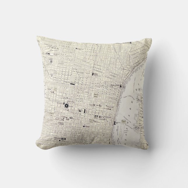 Vintage Map of Philadelphia (1885) Throw Pillow (Front)