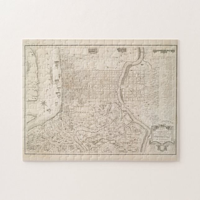 Vintage Map of Philadelphia PA (1802) Jigsaw Puzzle (Horizontal)