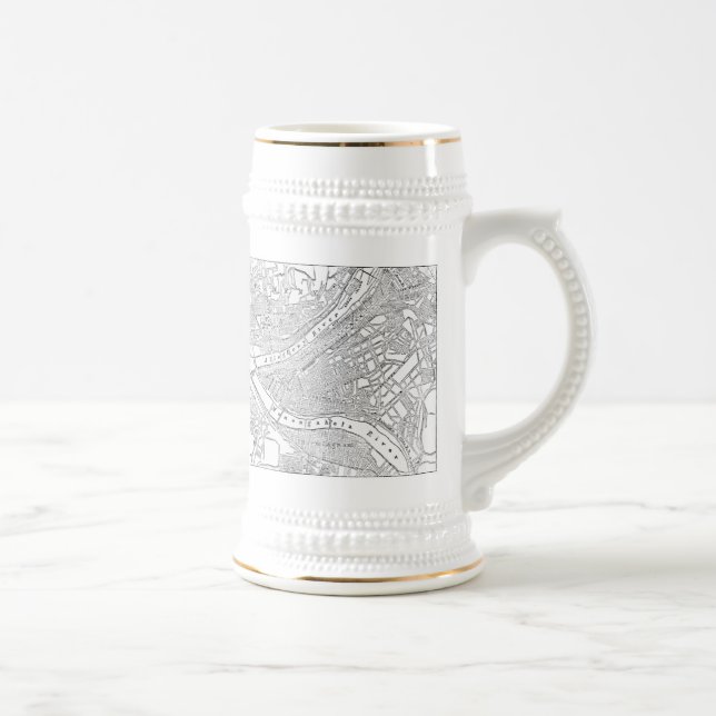 Vintage Map of Pittsburgh (1885) Beer Stein (Right)