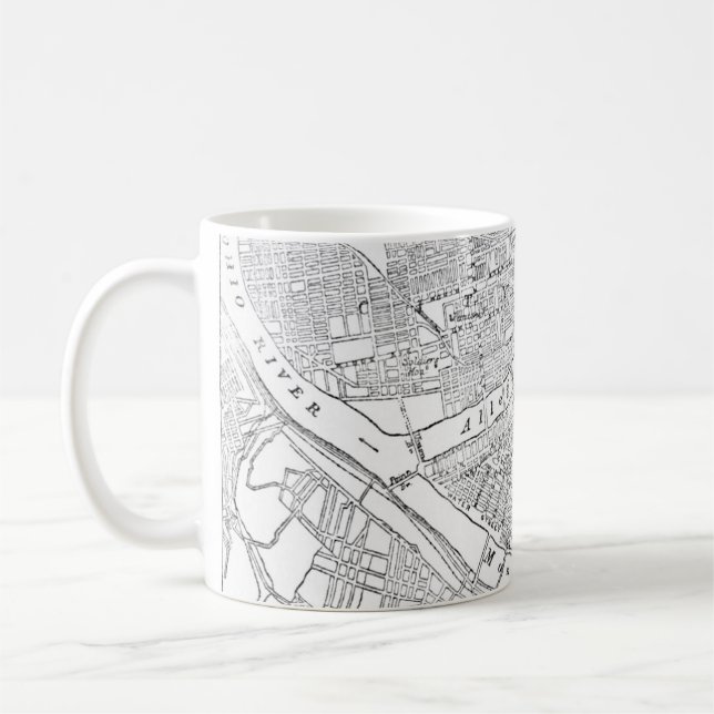 Vintage Map of Pittsburgh (1885) Coffee Mug (Left)