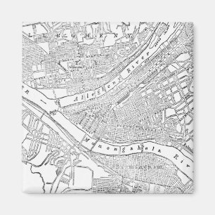 Vintage Map of Pittsburgh (1885) Magnet