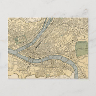 Vintage Map of Pittsburgh PA (1891) Postcard