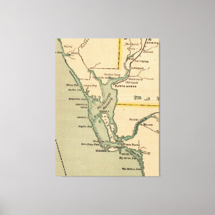 Vintage Map of Port Charlotte Florida (1896) Canvas Print
