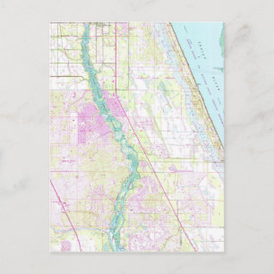 Vintage Map of Port St Lucie Florida (1948) Postcard