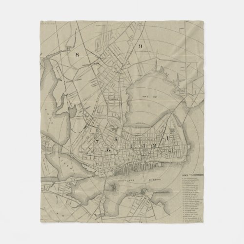 Vintage Map of Portland Maine 1902 Fleece Blanket