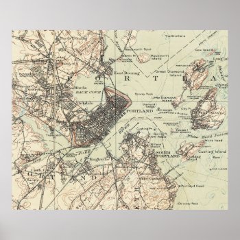 Vintage Map Of Portland Maine (1914) Poster by Alleycatshirts at Zazzle