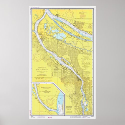 Vintage Map of Portland OR 1974 Poster