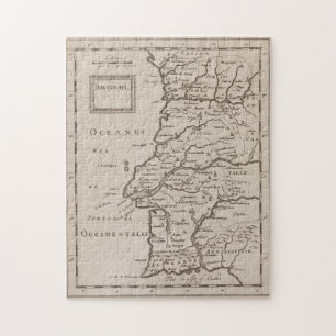 Vintage Map of Portugal (1680s) Jigsaw Puzzle