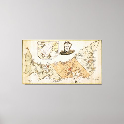 Vintage Map of Prince Edward Island 1775 Canvas Print