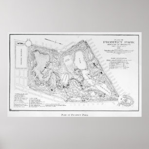 Vintage Map of Prospect Park (1901) Poster