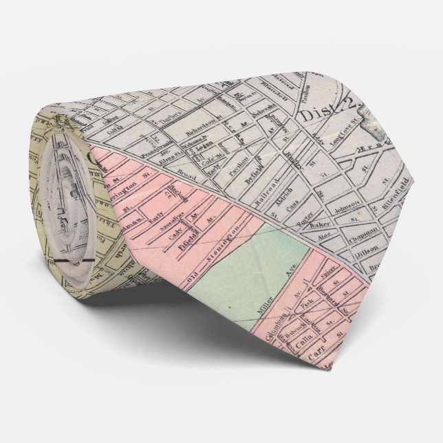 Vintage Map of Providence Rhode Island (1899) Tie (Rolled)