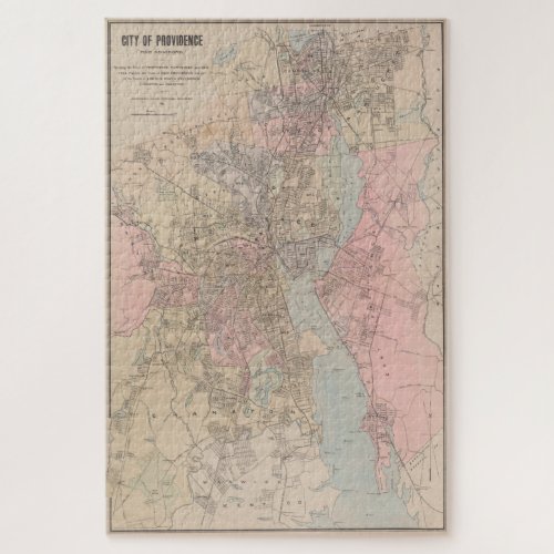Vintage Map of Providence Rhode Island 1901 Jigsaw Puzzle