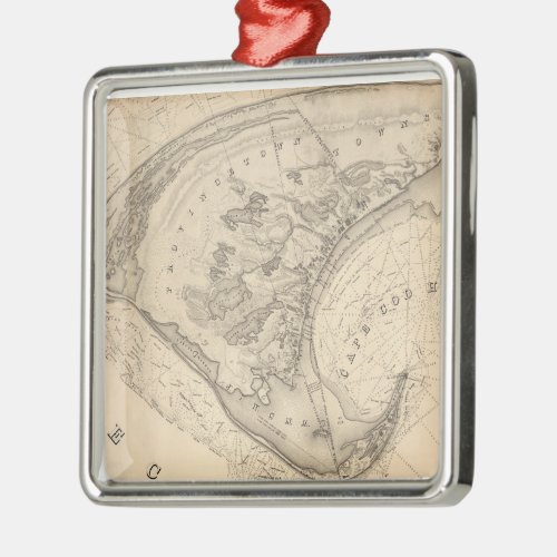Vintage Map of Provincetown 1836 Metal Ornament