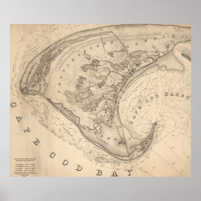 Vintage Map of Provincetown (1836) Poster (Front)