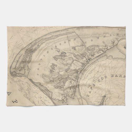 Vintage Map of Provincetown 1836 Towel
