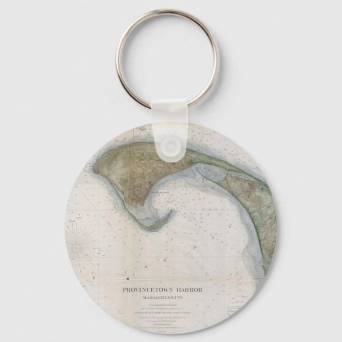 Vintage Map of Provincetown Keychain