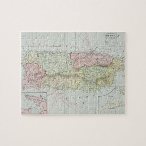 Vintage Map of Puerto Rico 1901 Jigsaw Puzzle